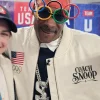 Olympic 2026 Team USA Snoop Dogg White Satin Bomber Jacket