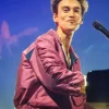 Oslo Concert Jacob Collier Pink Satin Bomber Jacket - get Now