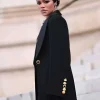 PFW 2026 Teyana Taylor Black Coat For Sale