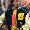 Paris Olympics 2024 Travis Scott Black and Off White Varsity Jacket