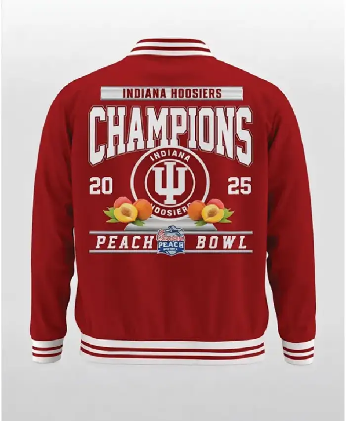 Peach Bowl Championship Indiana Hoosiers Red Varsity Jacket For Sale
