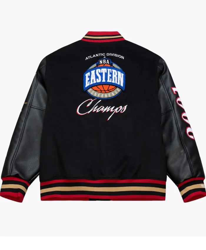 Philadelphia 76ers Black Hardwood Classics Jacket For Sale