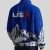 Polo Ralph Lauren Team USA Pile Blue Fleece Jacket Back