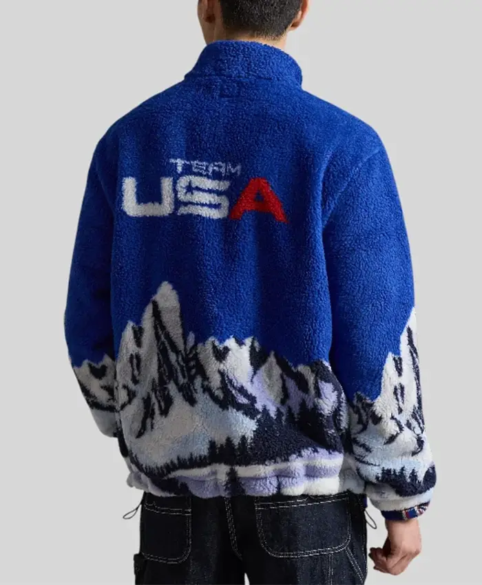 Polo Ralph Lauren Team USA Pile Blue Fleece Jacket Back