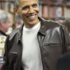 President Obama Brown Leather Jacket