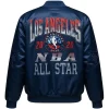 Pro Basketball All-Star 2026 Blue Satin Bomber Jacket