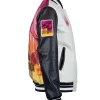 Pro Football Super Bowl LX Bay Area Black and White Varsity Jacket with Back for Women