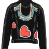 Rapper Chief Keef Heart Black Denim Jacket for Men