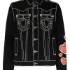 Rapper Chief Keef Heart Black Denim Jacket for Men and Women