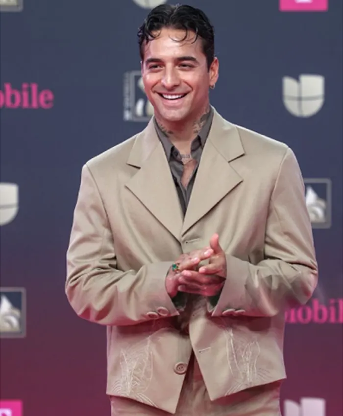 Red Carpet 2026 Maluma Cropped Beige Blazer Front