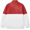 Red and White Motorcycle Leather Jacket For Sale