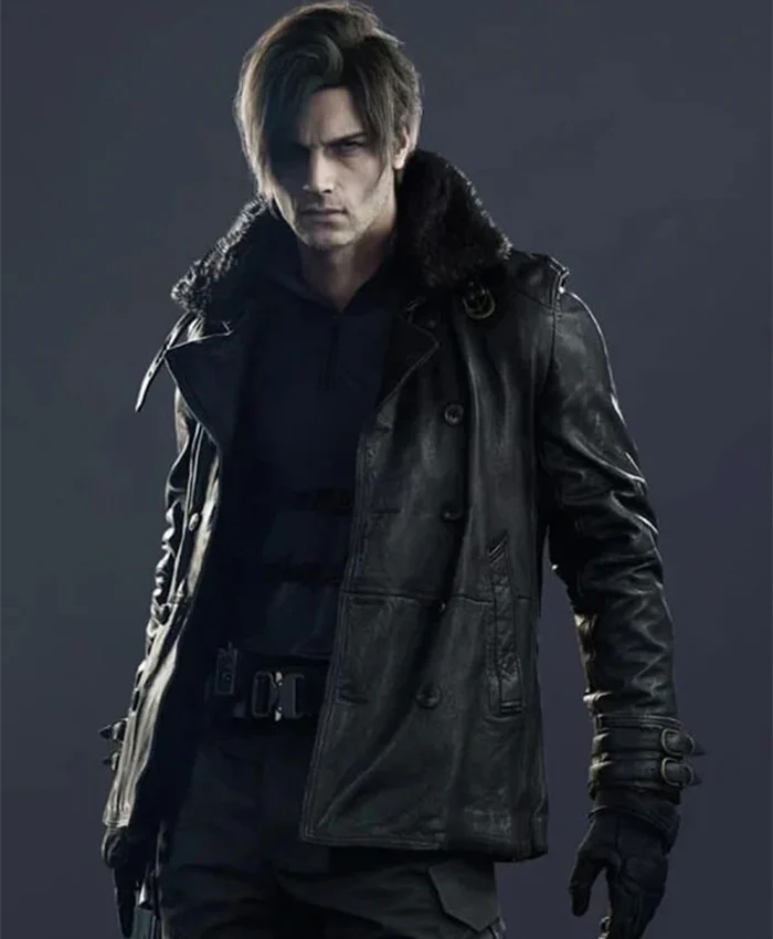 Resident Evil Requiem Leon S. Kennedy Black Leather Jacket
