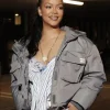 Rihanna Grey Hooded Jacket