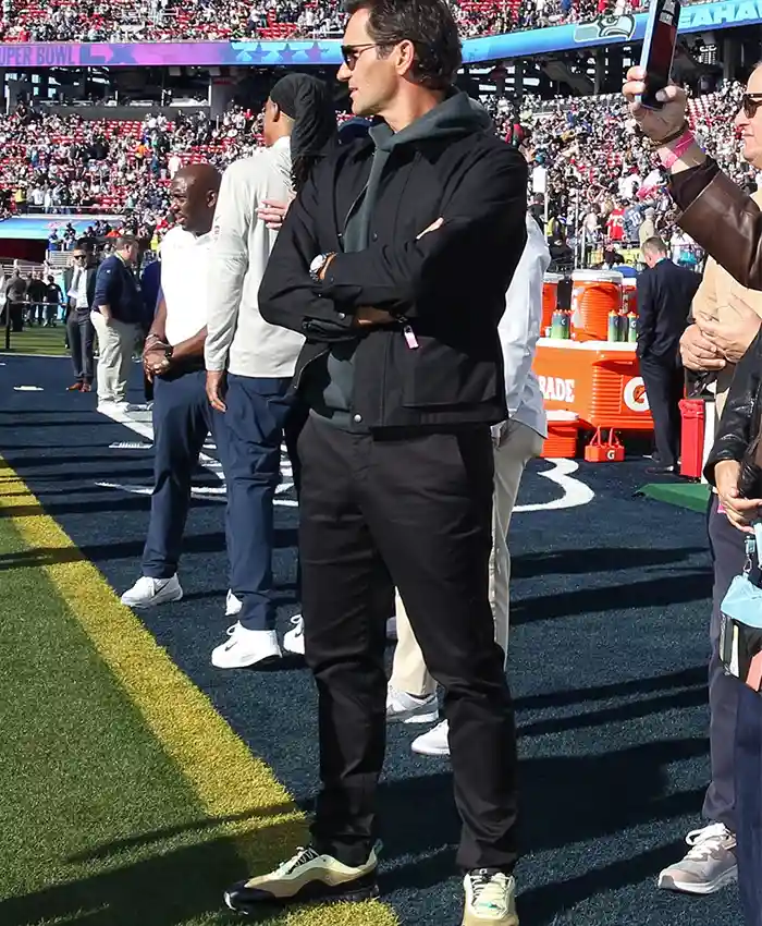 Roger Federer Super Bowl 2026 Black Jacket