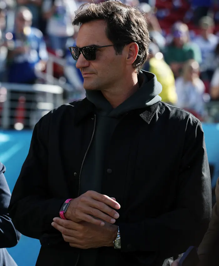 Roger Federer Super Bowl 2026 Black Jacket
