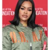 SAG-AFTRA Foundation Event Teyana Taylor Olive Green Bomber Jacket