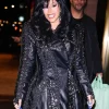 SNL 2026 Cardi B Black Leather Coat