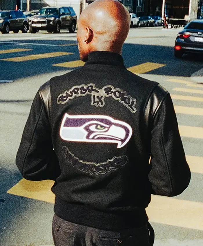 Seattle Seahawks Super Bowl LX Champions Parade Wool Varsity Jacket – Black