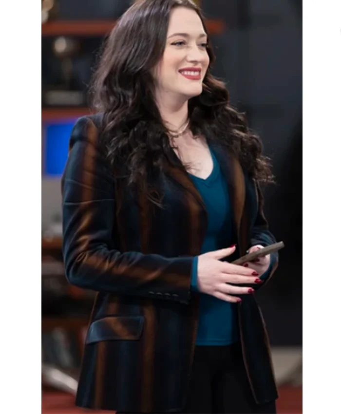 Shifting Gears S02 Kat Dennings Striped Velvet Blazer