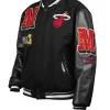 Shop Miami Heat Mashup Logo Black Varsity Jacket