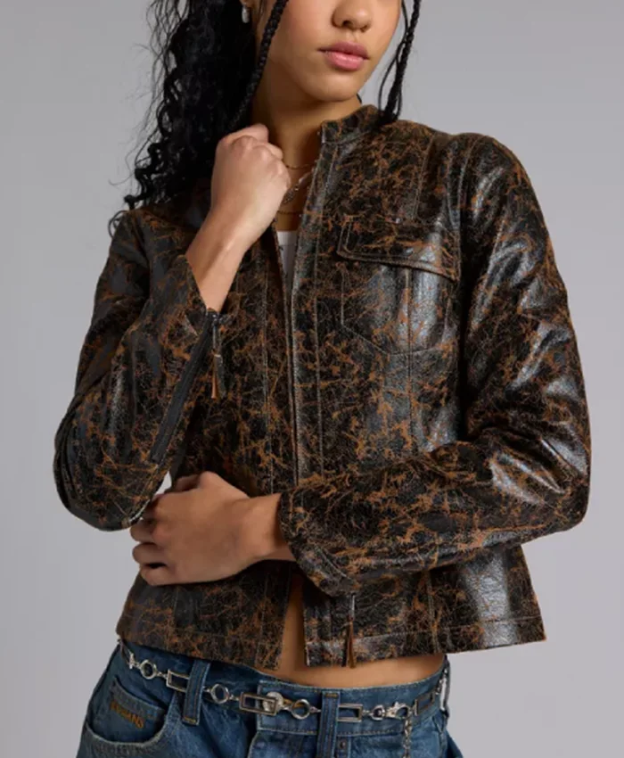 Shrinking S03 Isabella Gomez Leather Jacket For Sale