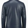 Slim Fit Blue Leather Jacket