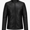 Slim Fit Quilted Black Biker Leather Jacket