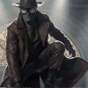 Spider Noir S01 Nicolas Cage Brown Leather Coat For Sale
