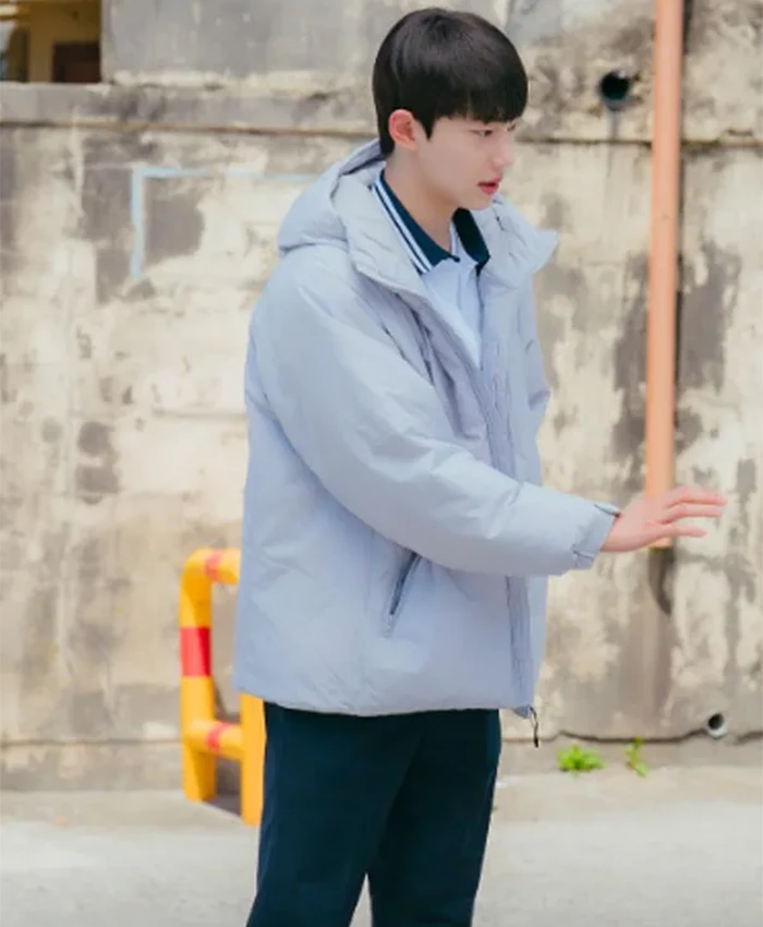 Spring Fever S01 Cho Jun-young Hooded Puffer Jacket For Sale