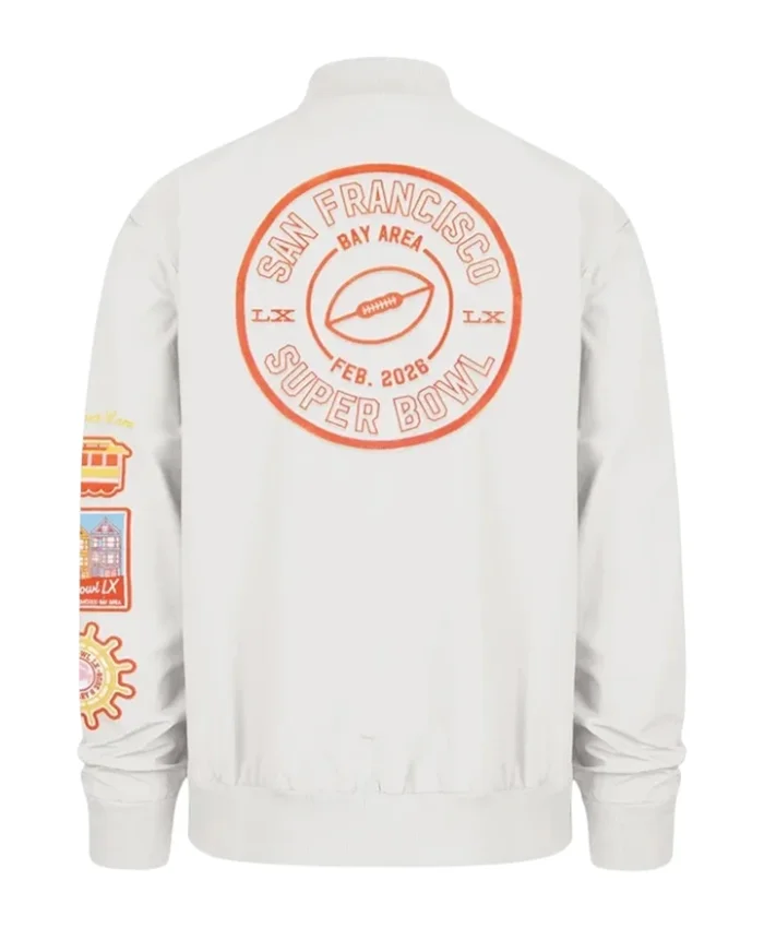 Stoney Clover Lane Super Bowl LX Twill Bomber Jacket For Sale