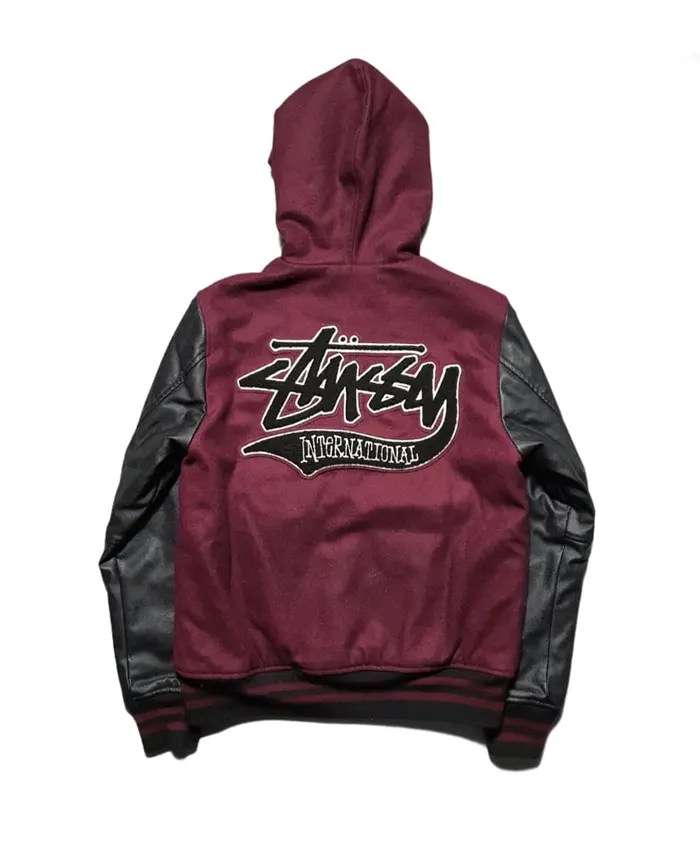 Stussy Hooded Varsity Jacket For Sale
