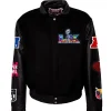 Super Bowl 2026 Wool & Leather Varsity Jacket Black