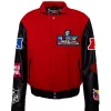 Super Bowl 2026 Wool & Leather Varsity Jacket Red Back