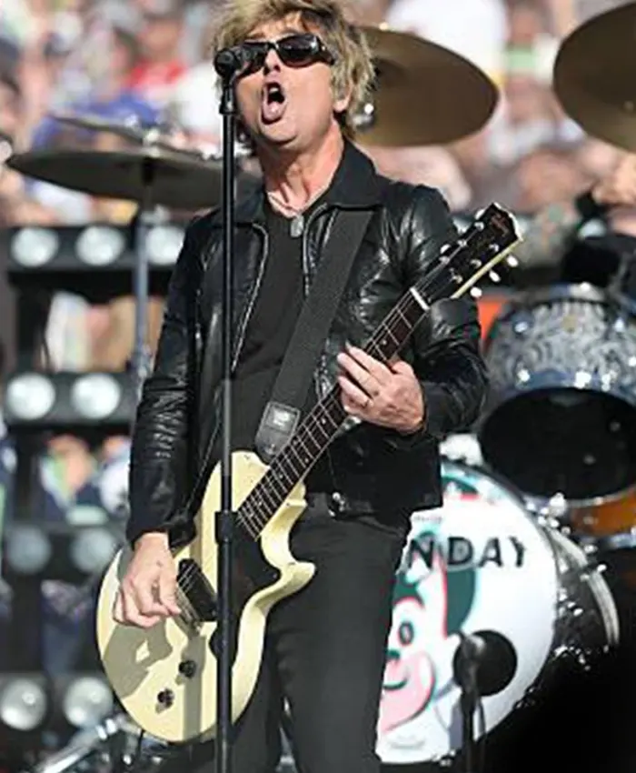 Super Bowl LX Green Day Black Leather Jacket - Buy Now
