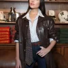Super Bowl Olivia Culpo Leather Jacket For Sale