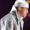 Superbowl 2026 Bad Bunny Silver Leather Embellished Coat
