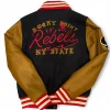 Superdry Blue And Marron Varsity Bomber Jacket For Sale