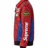 Supreme x Vanson Spider-Man leather bomber jacket with bold web detailing