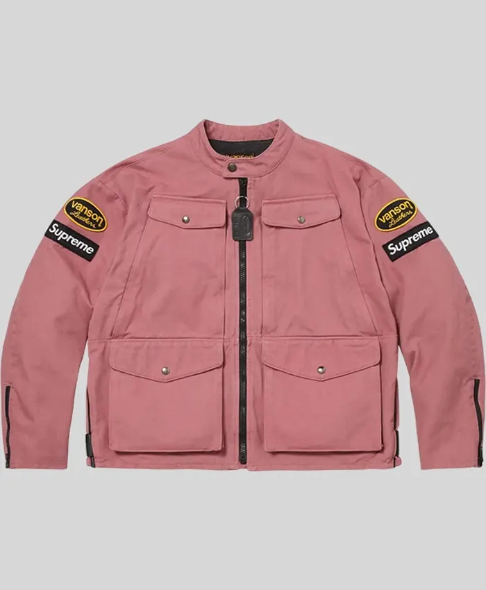 Supreme Vanson Pink Cotton Jacket - Shop Now