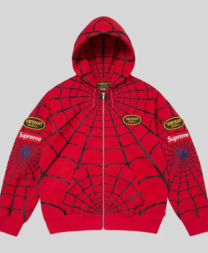 Supreme x Vanson Leathers Spiderman Hoodie