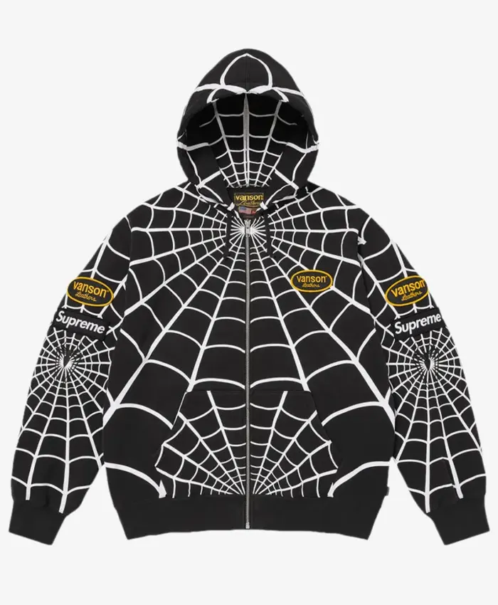 Supreme x Vanson Leathers x Marvel Spider-Man-print hoodie