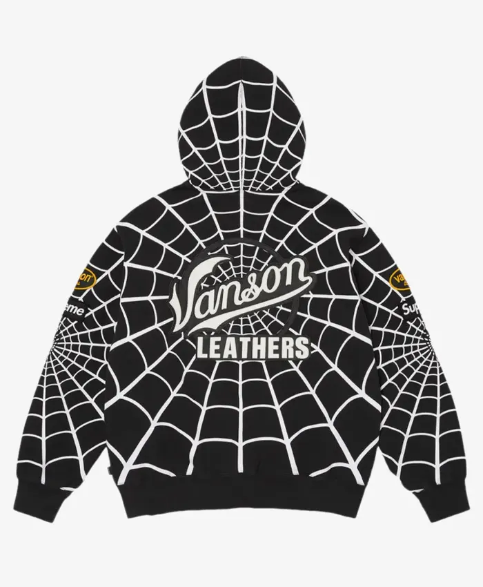 Supreme x Vanson Leathers x SpiderMan hoodie