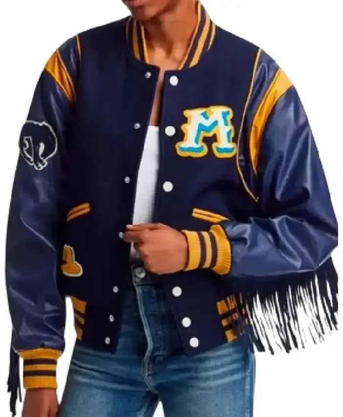 The Burbs S01 Keke Palmer Fringe Varsity Jacket For Sale