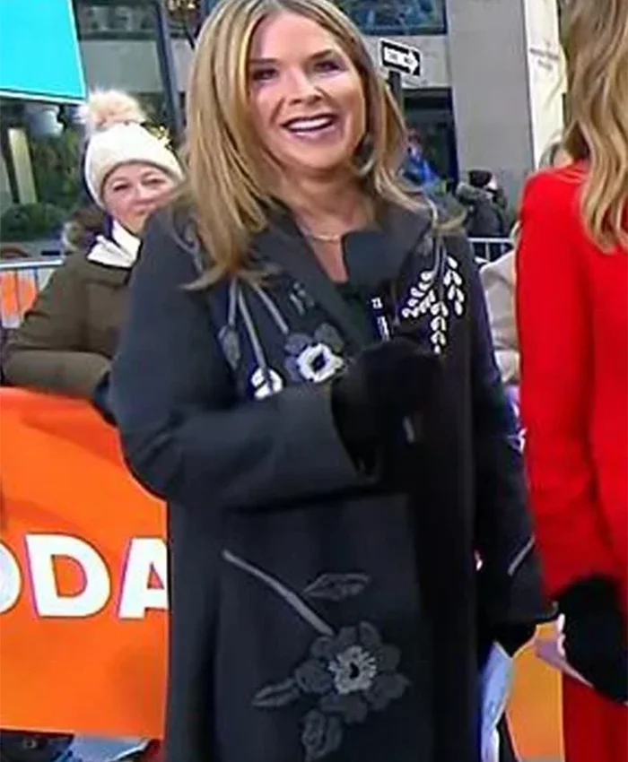 The Today Show Jenna Bush Hager Grey Floral Coat