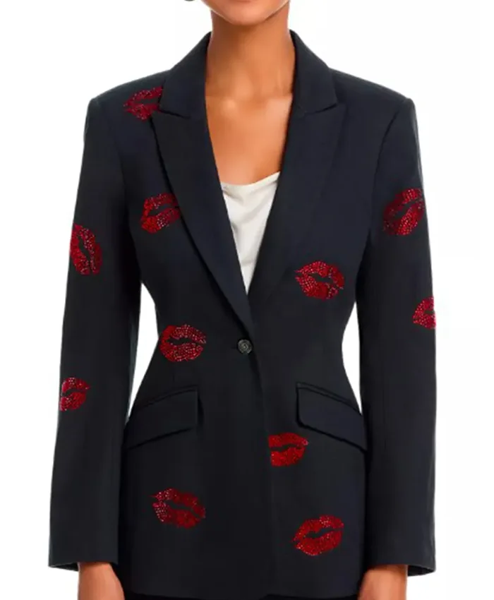 The View 2026 Ana Navarro Lips Printed Black Blazer For Sale