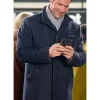 The Way to You Aaron O Connell Blue Wool Coat For Sale