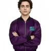 Timothee Chalamet Marty Supreme Purple Bomber Jacket