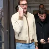 Tom Brady Super Bowl 2026 Beige Bomber Jacket For Sale