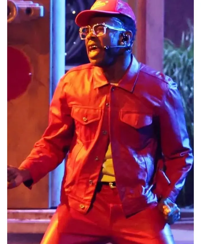 Tyler The Creator Grammy 2026 Red Leather Jacket