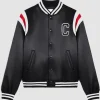 Unisex Kim Tae-Hyung Celine Black Varsity Bomber Jacket